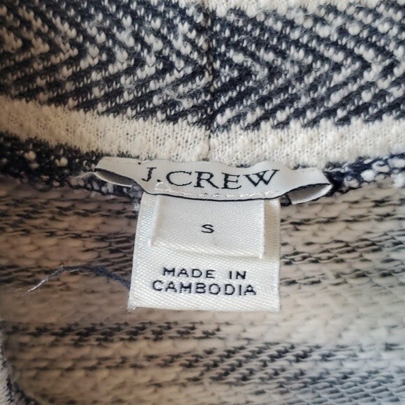 J. CREW STRIPE KNIT SWEATSHIRT VARIEGATED TURTLE FUNNEL NECK TOP SIZE SMALL - Picture 3 of 7